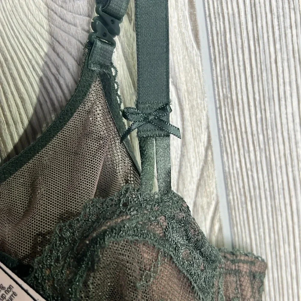 Women Victoria Secret Lace Bra Green Size 36 C